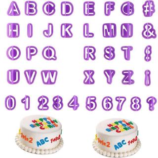 Bộ 40 khuôn cắt tạo hình trang trí bánh ngọt hình bảng chữ cái và số độc đáo