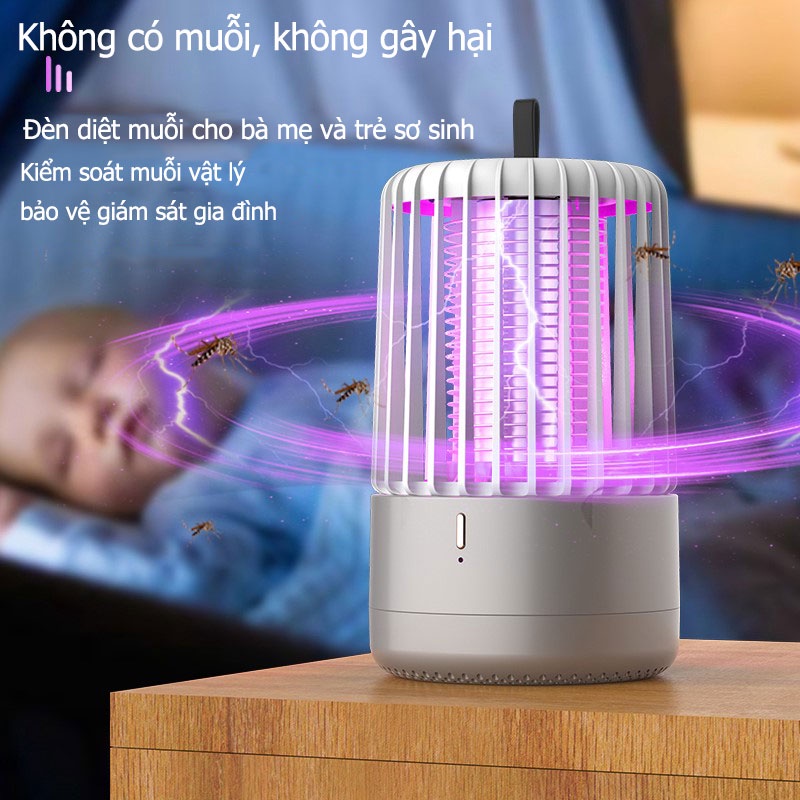 HEITAO Đèn Bắt Muỗi 360 độ,công nghệ đenvật lý/mosquito lamp,Máy Diệt Muỗi Hình Trụ USB