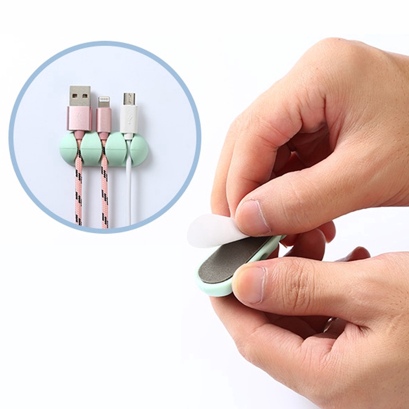 Set 2 kẹp giữ cố định dây cáp sạc USB đa năng tiện dụng