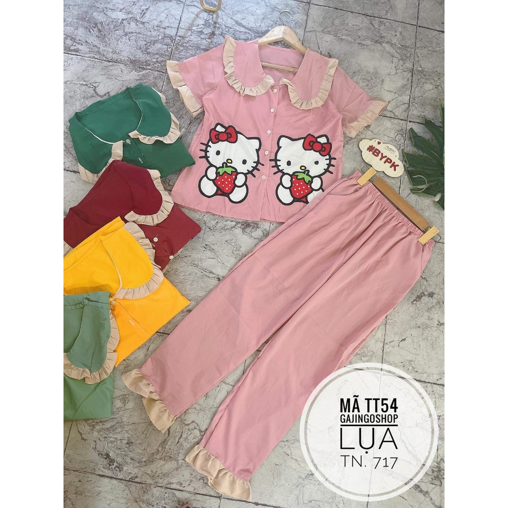 TT54- SET BỘ TIỂU THƯ DƯỚI 58 KG - SET BỘ PIJAMA MÈO KITTY HOT ( Hình thật) | BigBuy360 - bigbuy360.vn