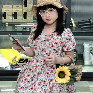 Đầm bông hoa đua sắc hè vải lụa Mango bông