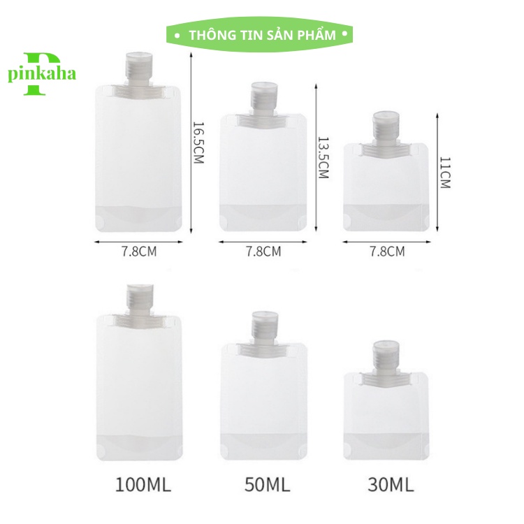 Túi chiết mỹ phẩm du lịch dầu gội và sữa tắm nhỏ nhựa silicon tái sử dụng 30ml / 50ml / 100ml