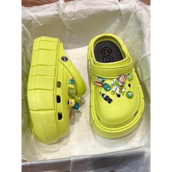 Giày dép sục crocs độn đế Quảng Châu (ảnh thật cuối) SẴN ĐEN