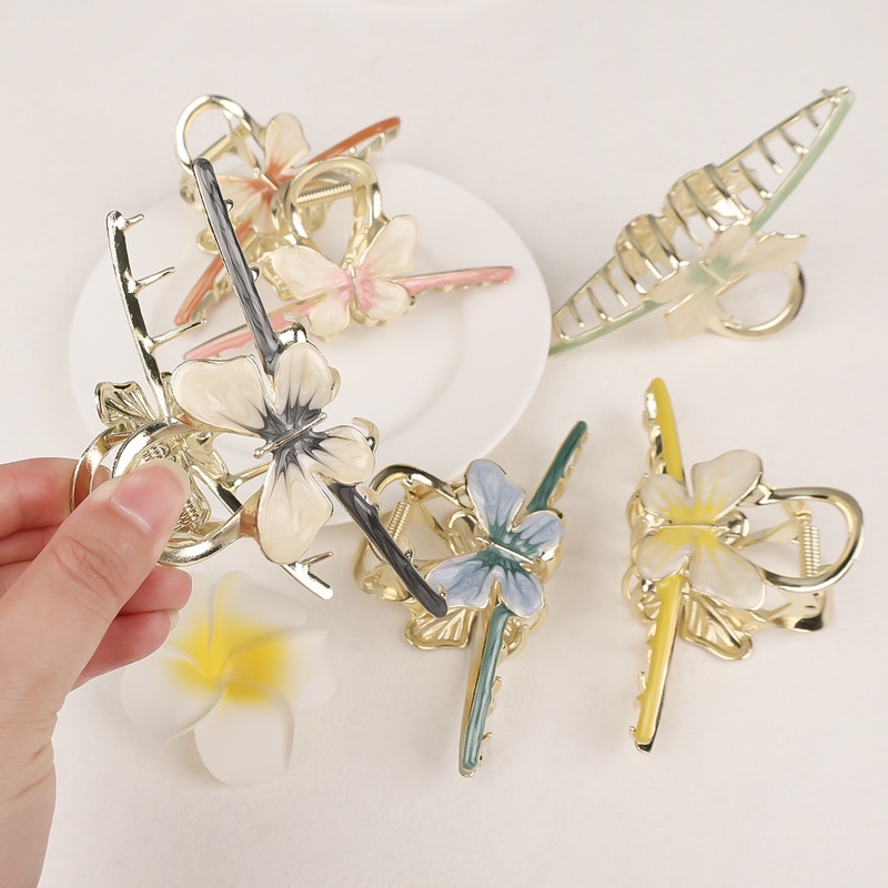 Kẹp Tóc Kim Loại Hình Bướm Sang Trọng Đơn Giản Cho Nữ