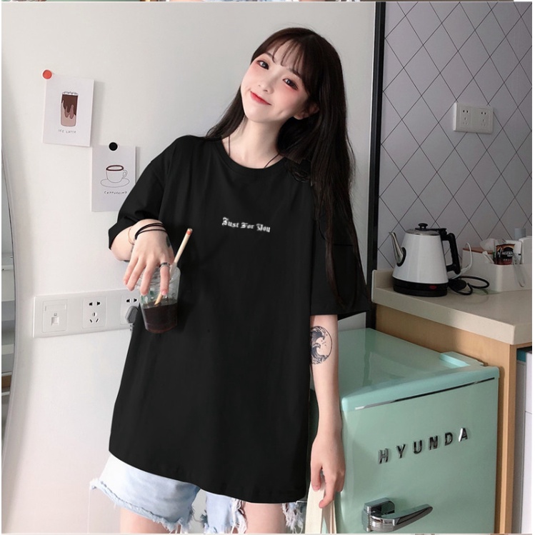 Áo thun JUSFORYOU và Future Is Now nam nữ unisex form rộng Black tee basic oversize
