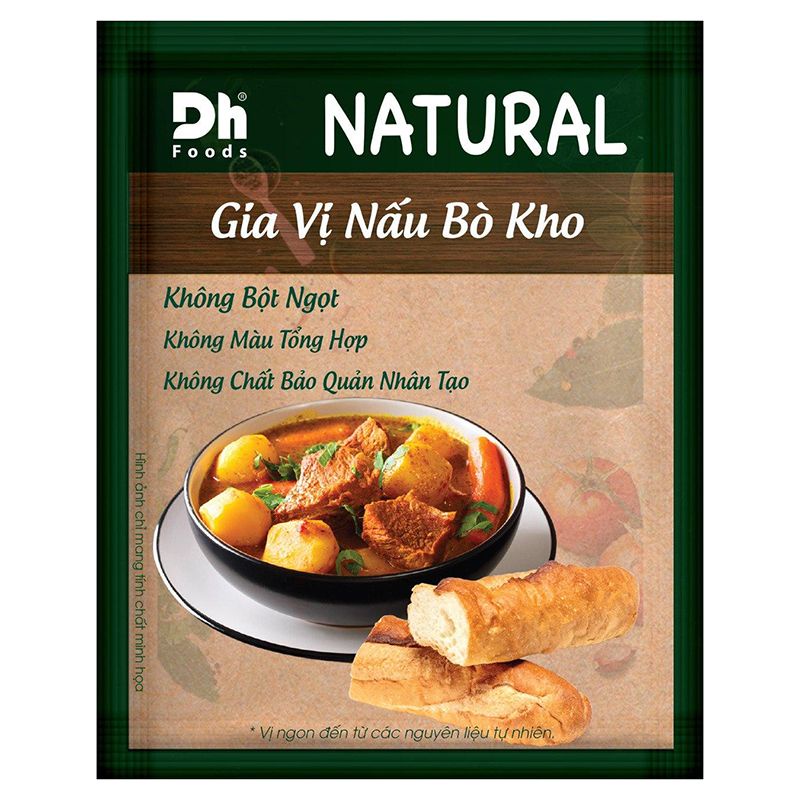 Gia Vị Nấu Bò Kho Natural Dh Foods Gói 10G - Tự hào gia vị Việt