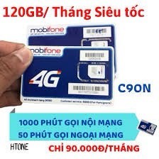Sim 4G Mobifone C90N Mỗi tháng Tặng 120GB+Miễn phí gọi nội mạng + 50p gọi ngoại mạng chỉ với 90k/tháng,