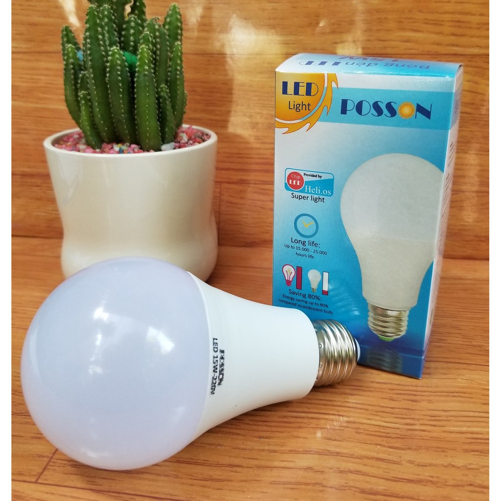 Sỉ 50 Bóng đèn Led 15w A70 bup tròn bulb kín chống nước tiết kiệm điện siêu sáng Posson LB-15x