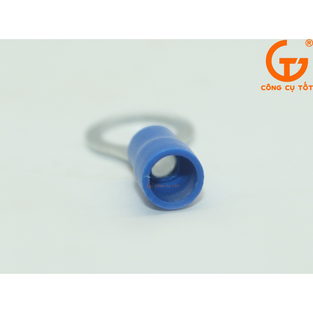 Túi 100 đầu cos tròn RV 3.5-5 bọc nhựa xanh