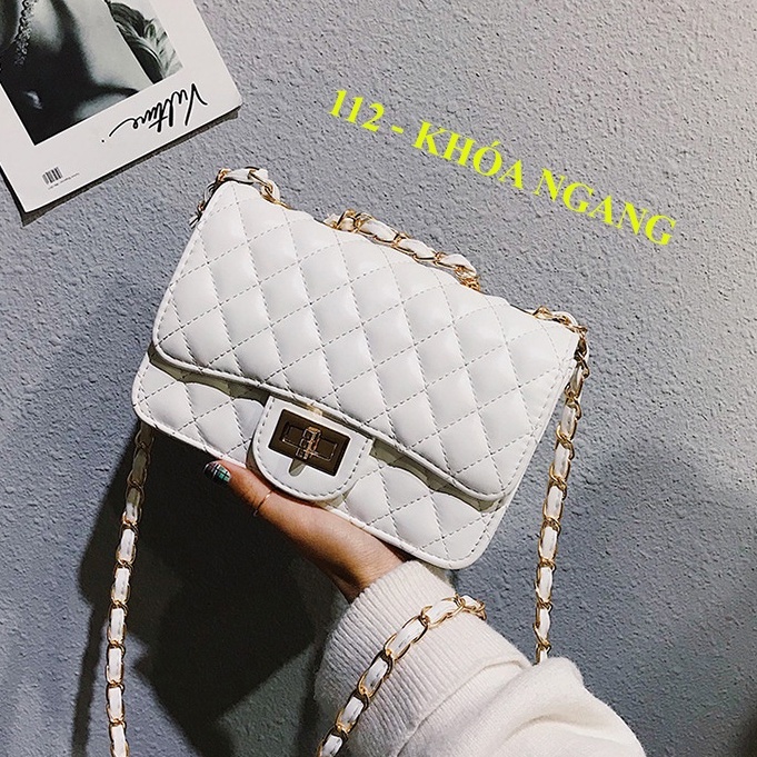 Túi xách nữ đeo chéo, túi đeo vai classic trần chỉ đi chơi phong cách đơn giản PK 106