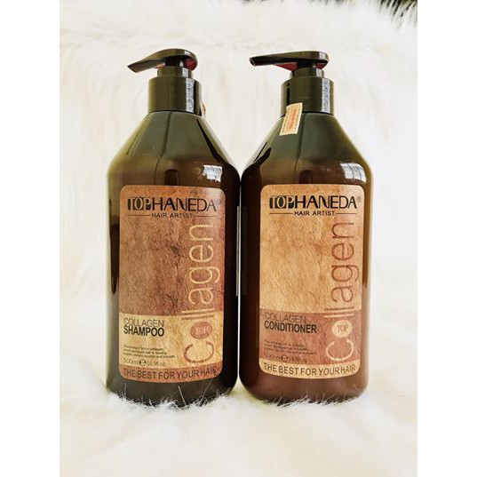 Cặp Gội Xả Dưỡng Tóc Collagen Haneda 500ml