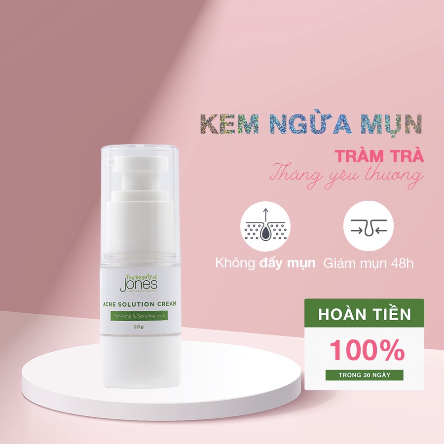 Kem ngừa mụn cho da nhạy cảm từ tràm trà The Beauty of Jones