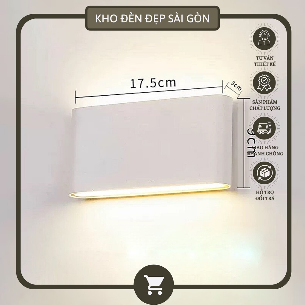 Đèn tường hiện đại giá rẻ, LED 2 đầu ánh sáng Vàng, gắn cầu thang VNT-051/M
