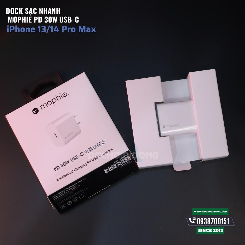 Dock sạc nhanh Mophie PD 30W USB-C 30W cho iPhone 13 14 Pro Max Plus