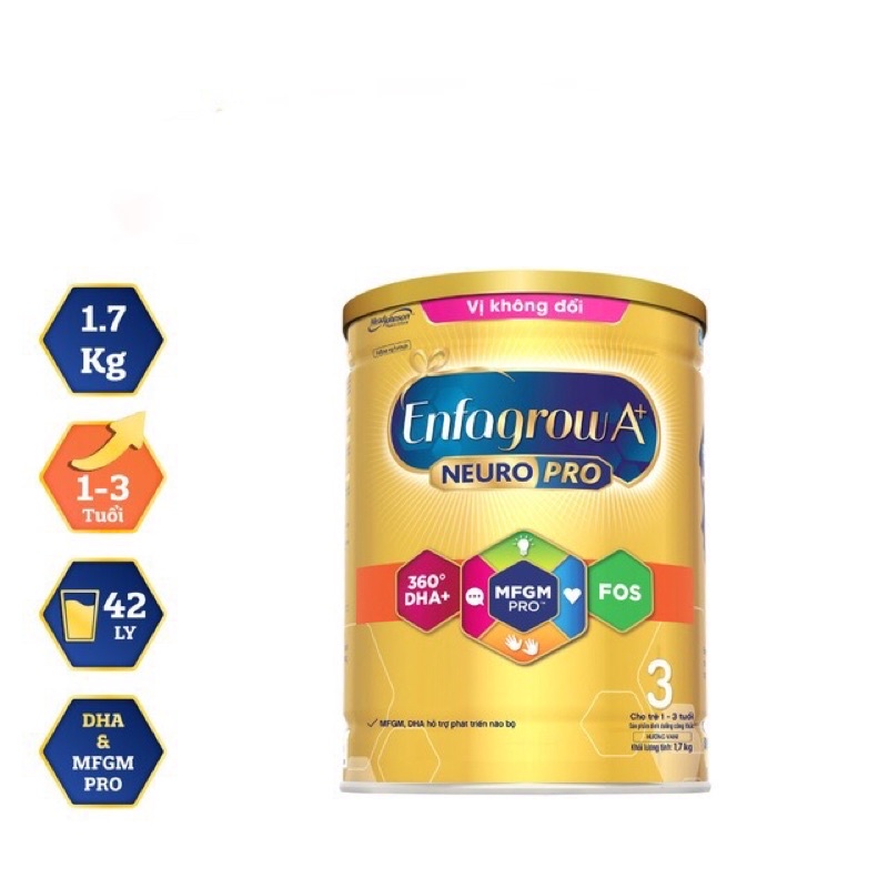 Date 2025- sữa bột Enfagrow 3 1,7kg, Neuropro 4 1,7kg, Enfamil 2 1,7kg DHA+ và MFGM Pro