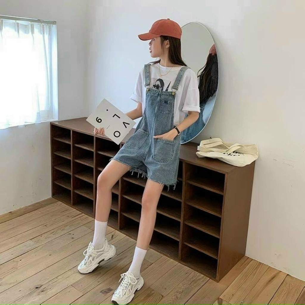 Quần yếm nữ ☘ Yếm  jean nữ ống rộng cao cấp không co giãn, thoải mái, trẻ trung siêu hot 2021 phong cách Hàn Quốc MS22