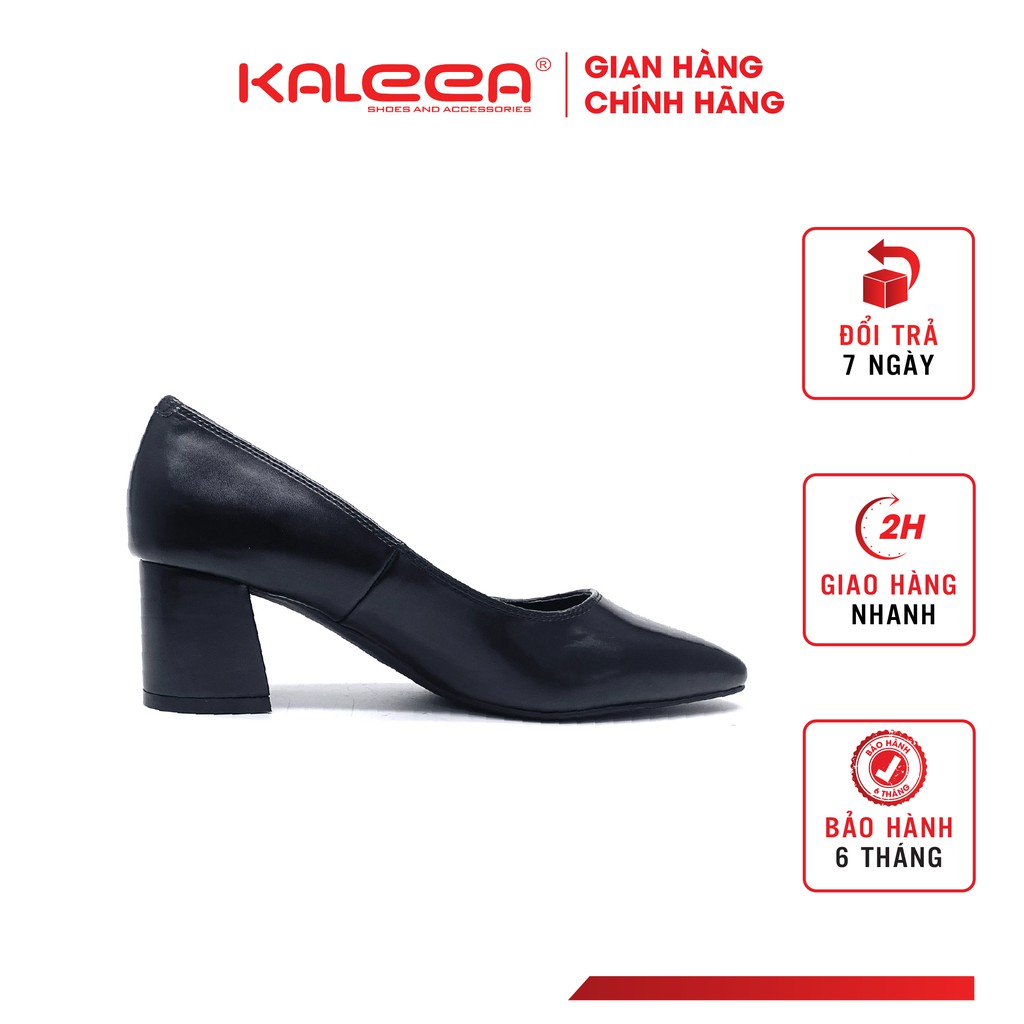 Giày Cao Gót Nữ KALEEA UK1910 - Gót Trụ Cao 5p Mũi Vuông Da Lộn Kiểu Dáng Hiện Đại