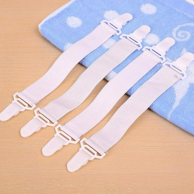 Set 4 Dây Kẹp Chặn Drap Ga Trải Giường, Cố Định 4 Góc Drap Nệm Chắc Chắn Tiện Lợi - MTDDT