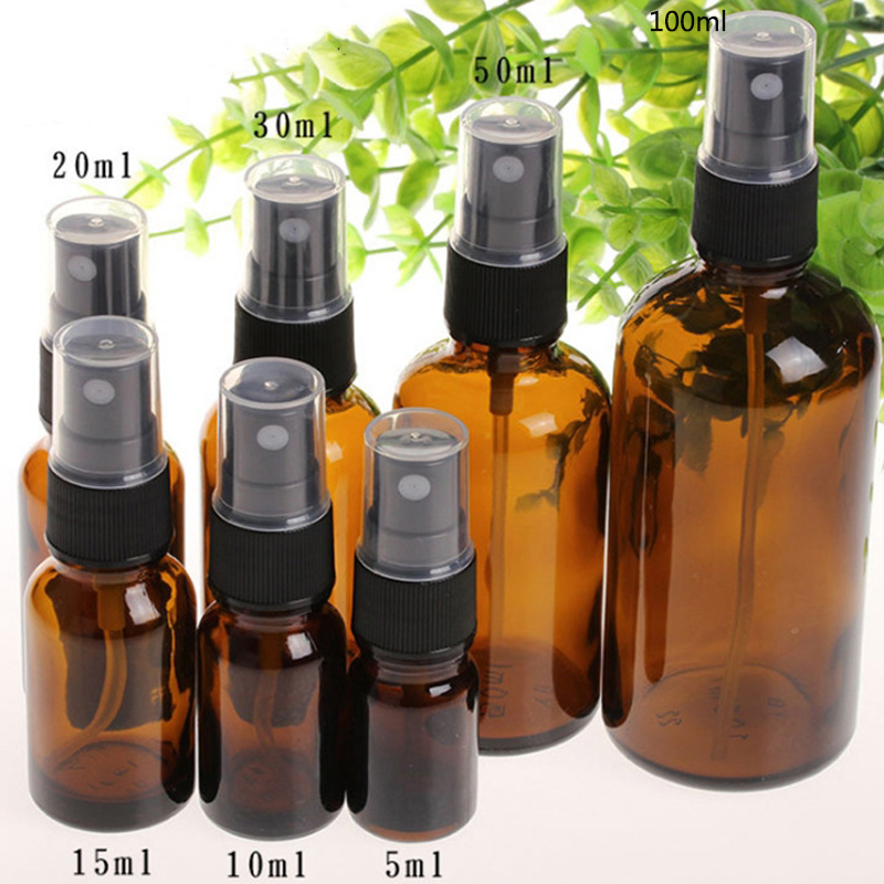 [Hàng mới về] Chai xịt rỗng bằng thủy tinh màu vàng hổ phách dung tích 5-100ml