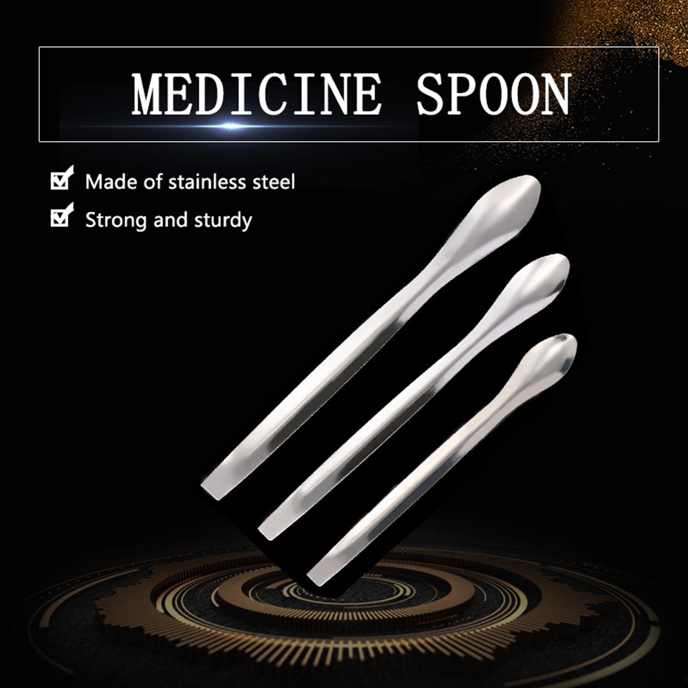 Bộ 3 muỗng thép dùng cho thí nghiệm kích cỡ 10.5/12/14cm