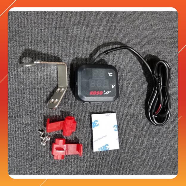 Đồng hồ Koso 3in1 đo bình  , báo nhiệt độ xe máy, cổng USB