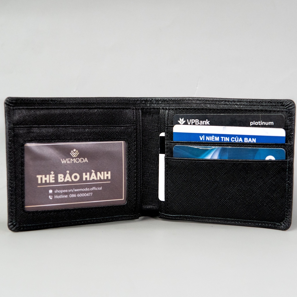 Ví Da Bò WEMODA hàng cao cấp vân xước bảo hành 24 tháng