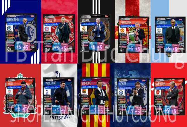 Combo 10 thẻ huấn luyện viên poca match attax