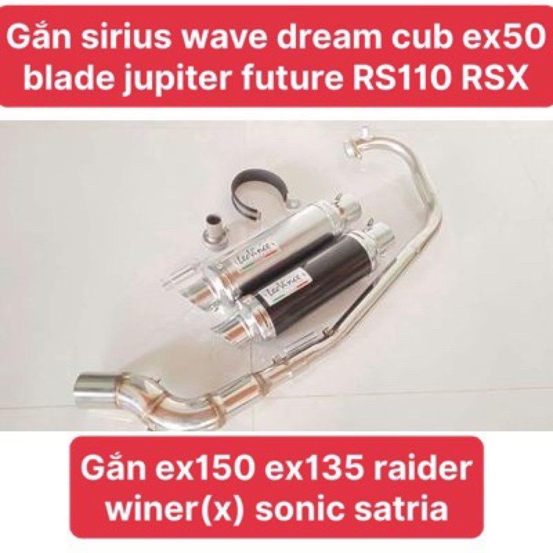 PÔ LEOVINCE KÈM CỔ INOX 2 KHÚC GẮN WAWE DREAM CUP SIRIUS EX WINNER SONIC