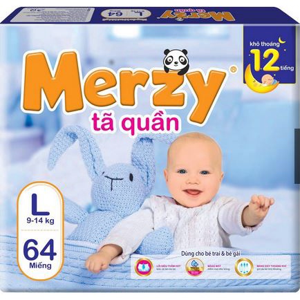 Bỉm Merzy tã quần siêu đại size M72,L64,XL56,XXL48 ( miếng dùng thử )