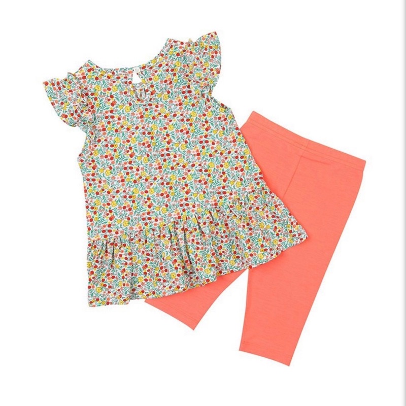 Bộ thun cotton cho bé gái cánh tiên hoa lá xuất Hàn