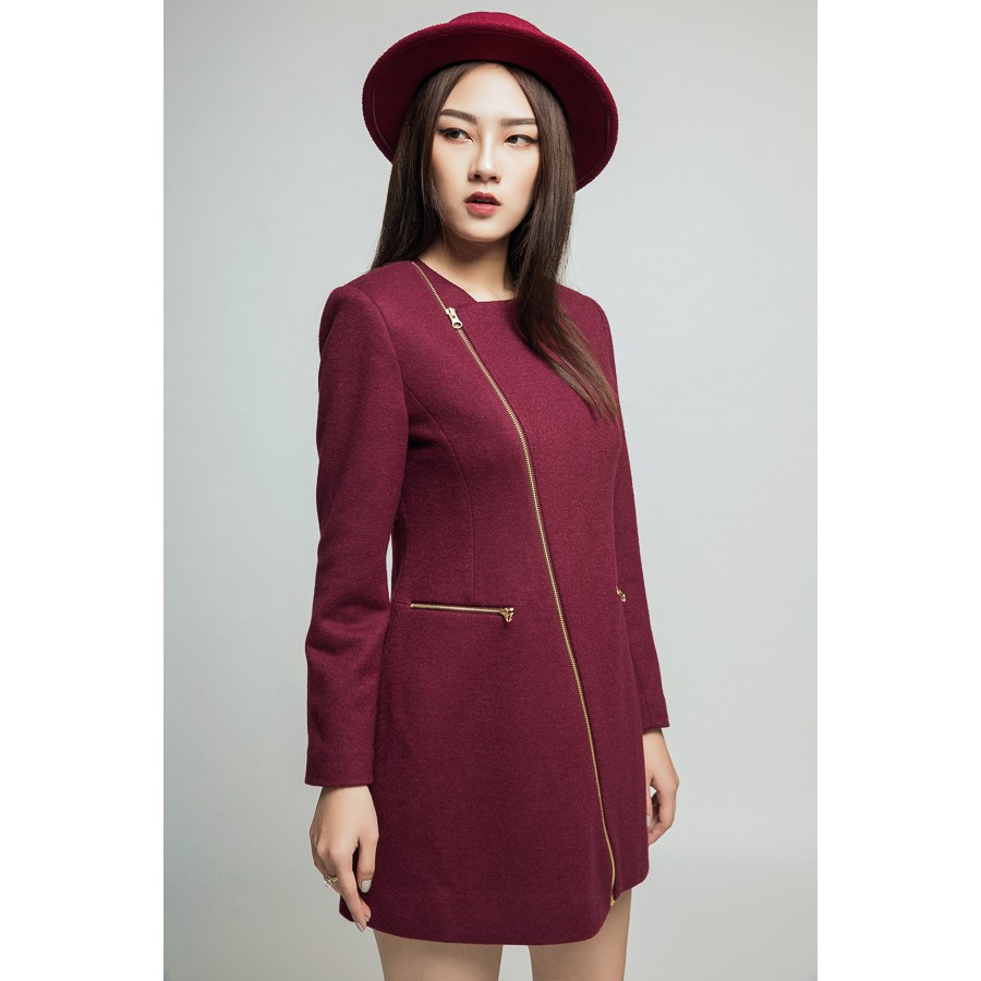 Áo Khoác Nữ dáng suông khóa kéo IVY moda MS 71B6006