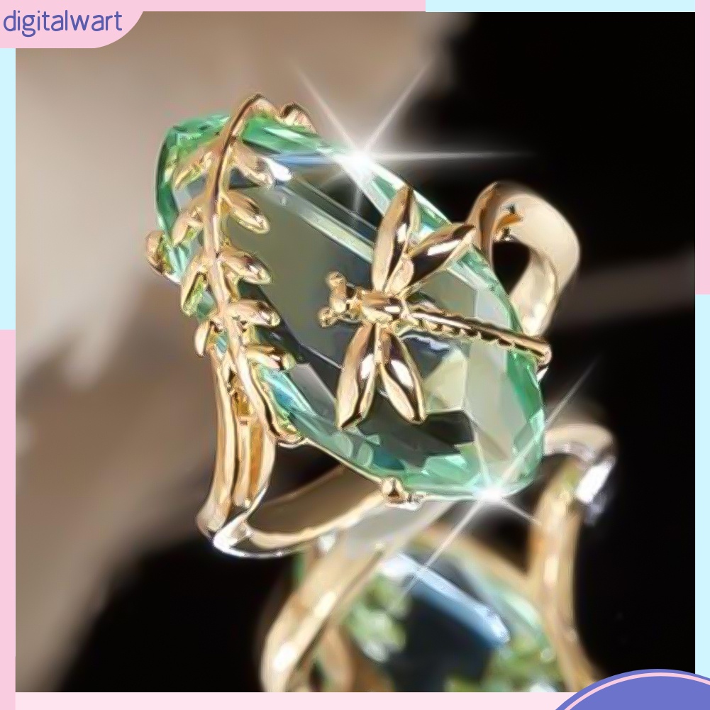 Nhẫn hợp kim hình chuồn chuồn đính đá quý nhân tạo hợp thời trang cho nữ