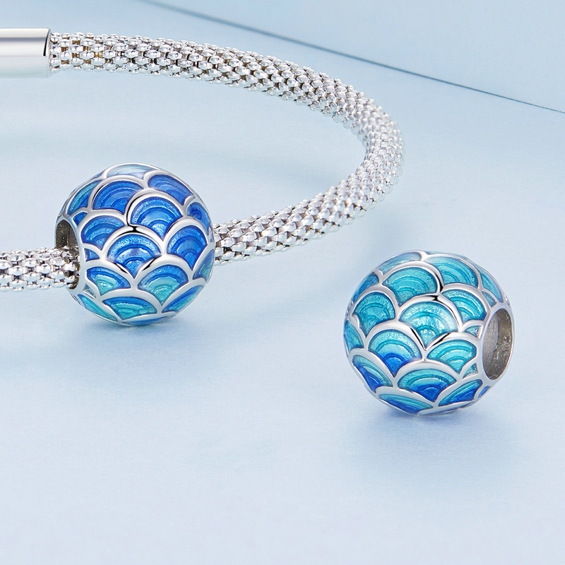 BAMOER Mặt Vòng cổ Hình Vảy Rồng Bằng Bạc 925 Thời Trang DIY