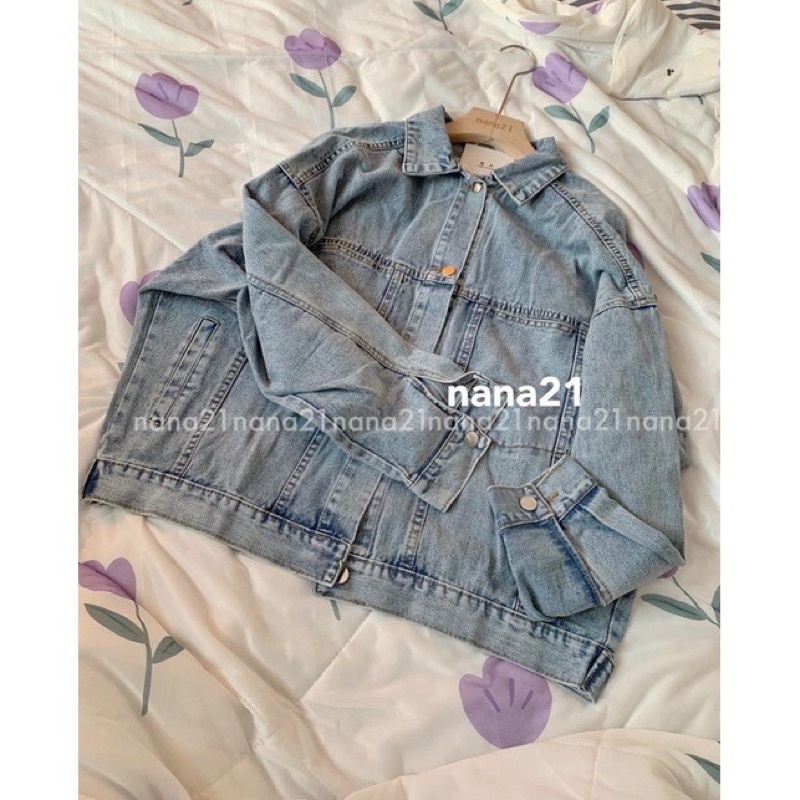 [Ảnh thật/Video]Áo khoác bò oversize phong cách ulzzang chất đẹp Áo khoác jean Quang Châu