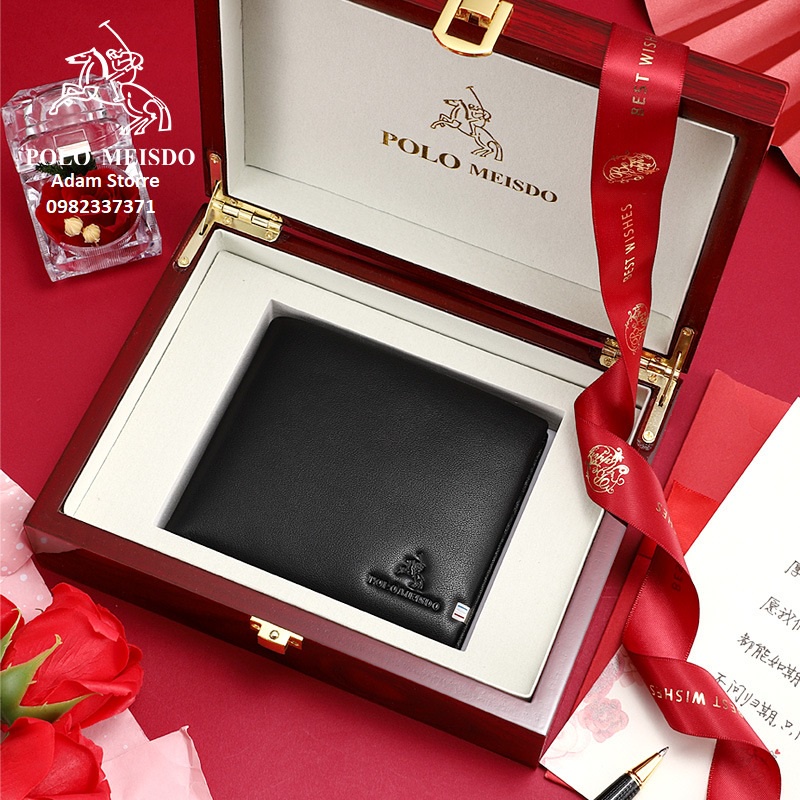 Bóp Da Nam Ví Da Bò Nam Cao Cấp Hàng Hiệu POLO MEISDO ( Da Bò Thật 100%) Bảo Hành 24 Tháng
