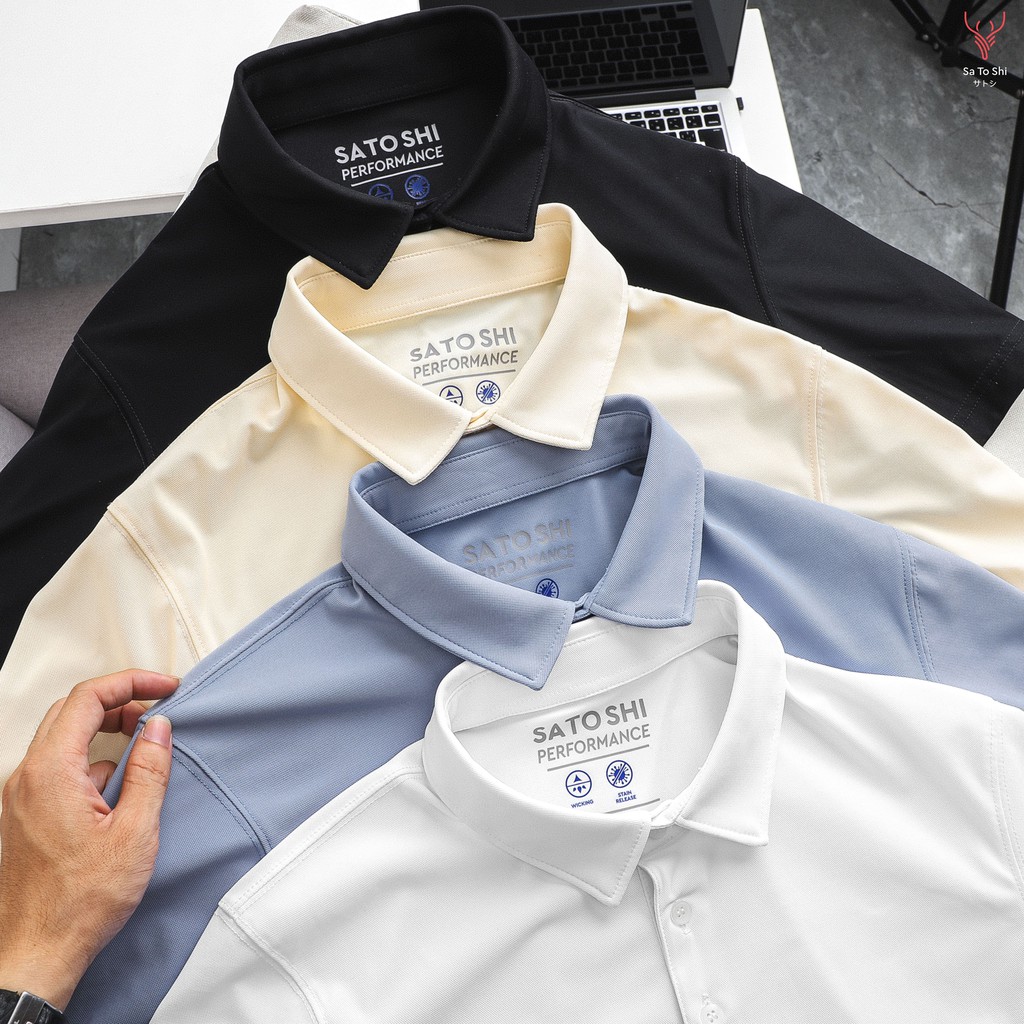 |Hẻm Store| Áo Polo Nam SATOSHI SAPL25 tay ngắn dáng thể thao màu đen cotton mát mềm thấm hút mồ hôi | BigBuy360 - bigbuy360.vn
