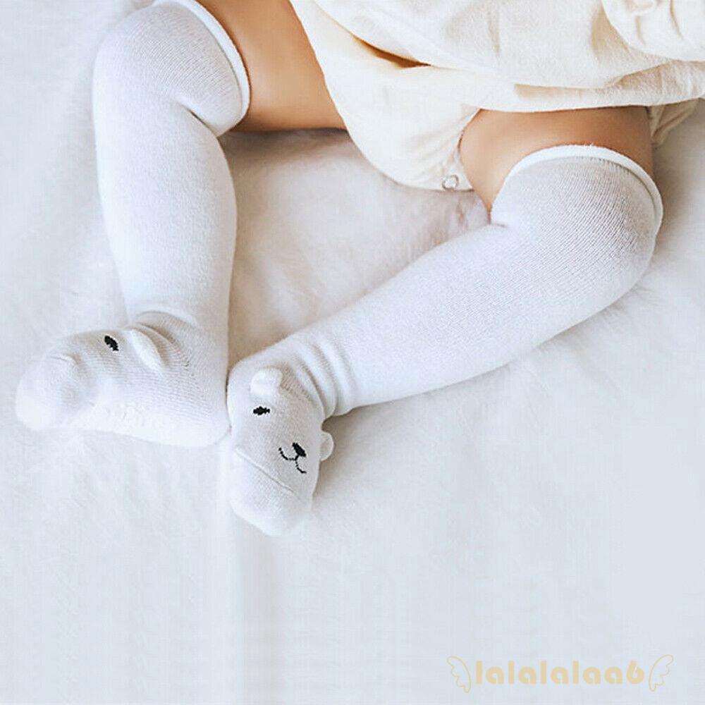 Đôi vớ cotton dài qua gối mềm mại dễ thương dành cho bé 0-3 tuổi