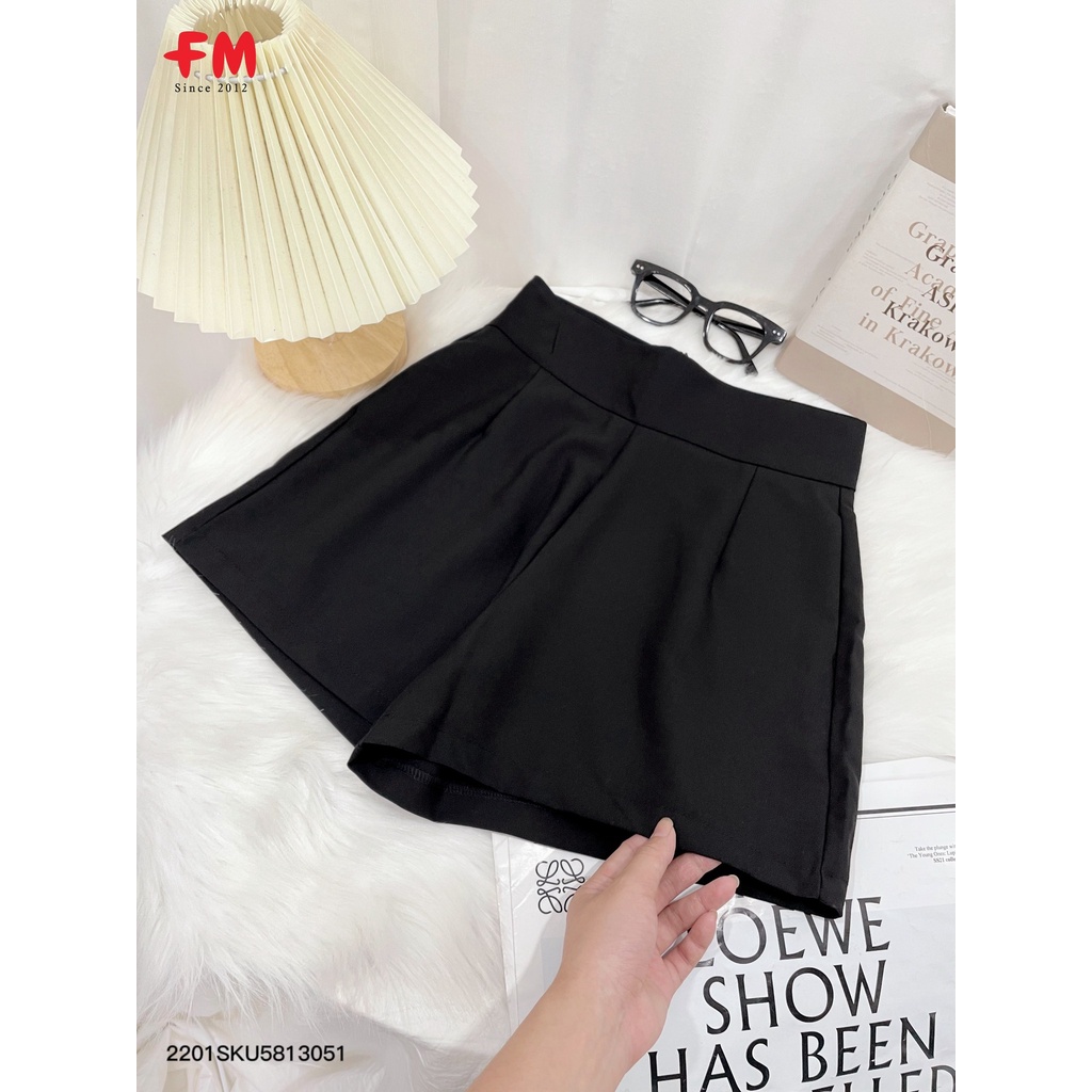 Quần short 69 nữ FM Style đùi lưng cao ống rộng chất tuyết mưa đứng form thời trang thanh lịch sang trọngI 220130509