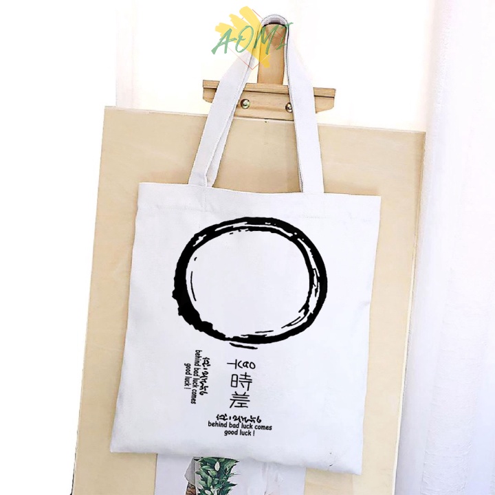 [Nhiều mẫu Đẹp] TÚI VẢI HAN QUOC TOTE CANVAS BAG CÓ KHÓA KÉO SIZE LỚN 33x38cm PHONG CÁCH CÁ TÍNH HOT TREND AOMIVN VUHYEN