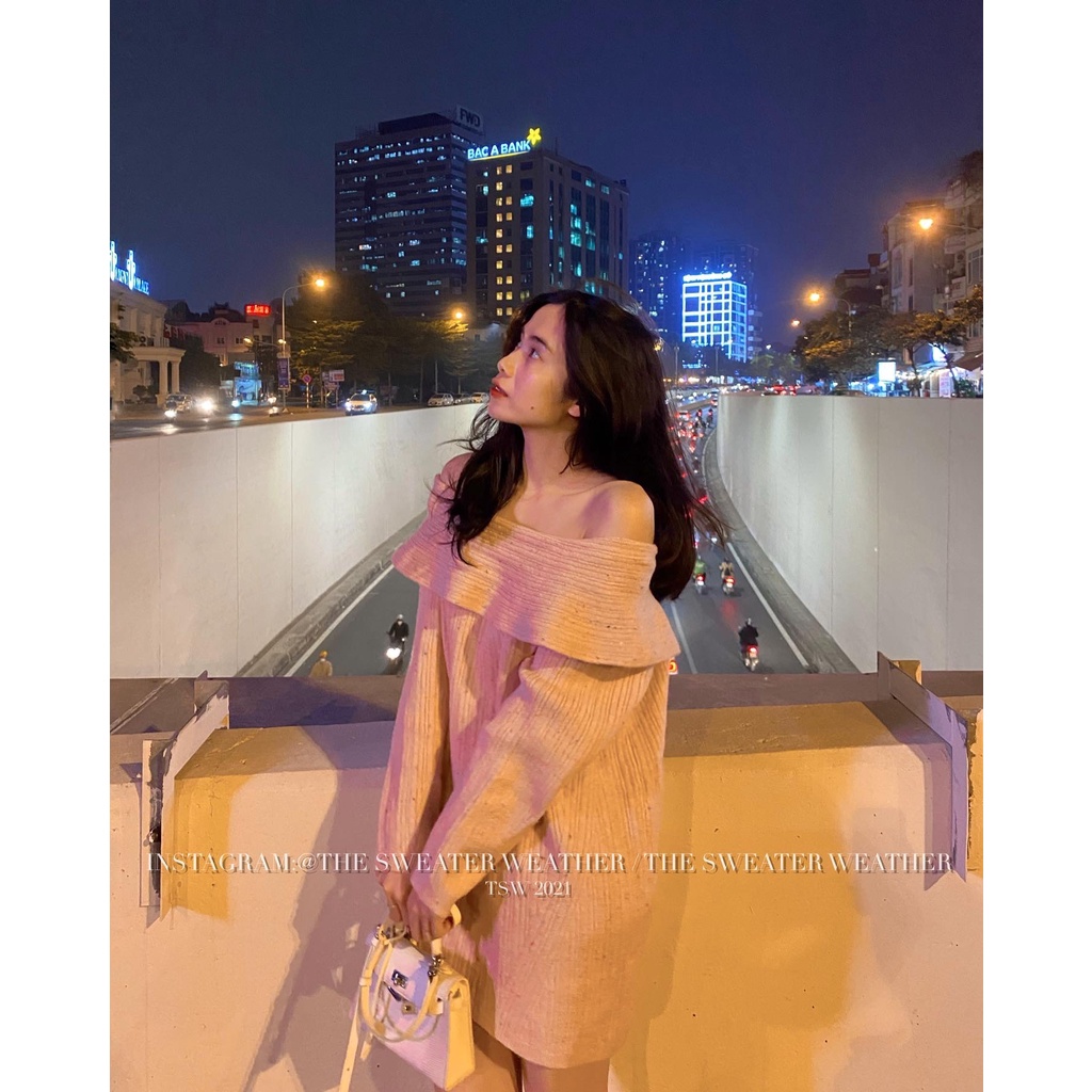 (Ảnh thật) Áo len trễ vai bản to trùm mông mặc 2 kiểu the.sweaterweather TSW | BigBuy360 - bigbuy360.vn