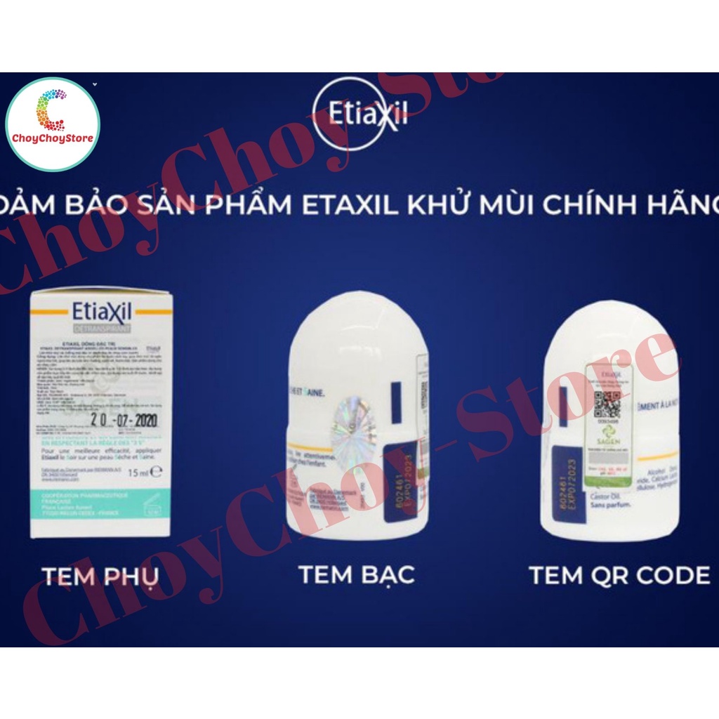 [TEM QR +  BẠC] Lăn Khử Mùi EtiaXil Dành Cho Da Nhạy Cảm 15ml - ETIAXIL Detranspirant Traitement Roll-On Peaux Sensibles