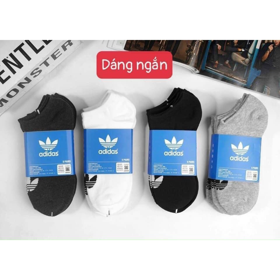 Tất Adi.das Hàng Xuất Dư Xịn Cho Nam, Nữ Unisex, Cotton Cổ Cao, Cổ Thấp, 2 Màu Đen - Trắng Basic