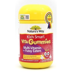 Kẹo Dẻo Cho Bé Nature's Way Kids Smart Vita Gummies Multi Vitamin for Fussy Eaters Kích Thích Ăn Ngon 60 Viên