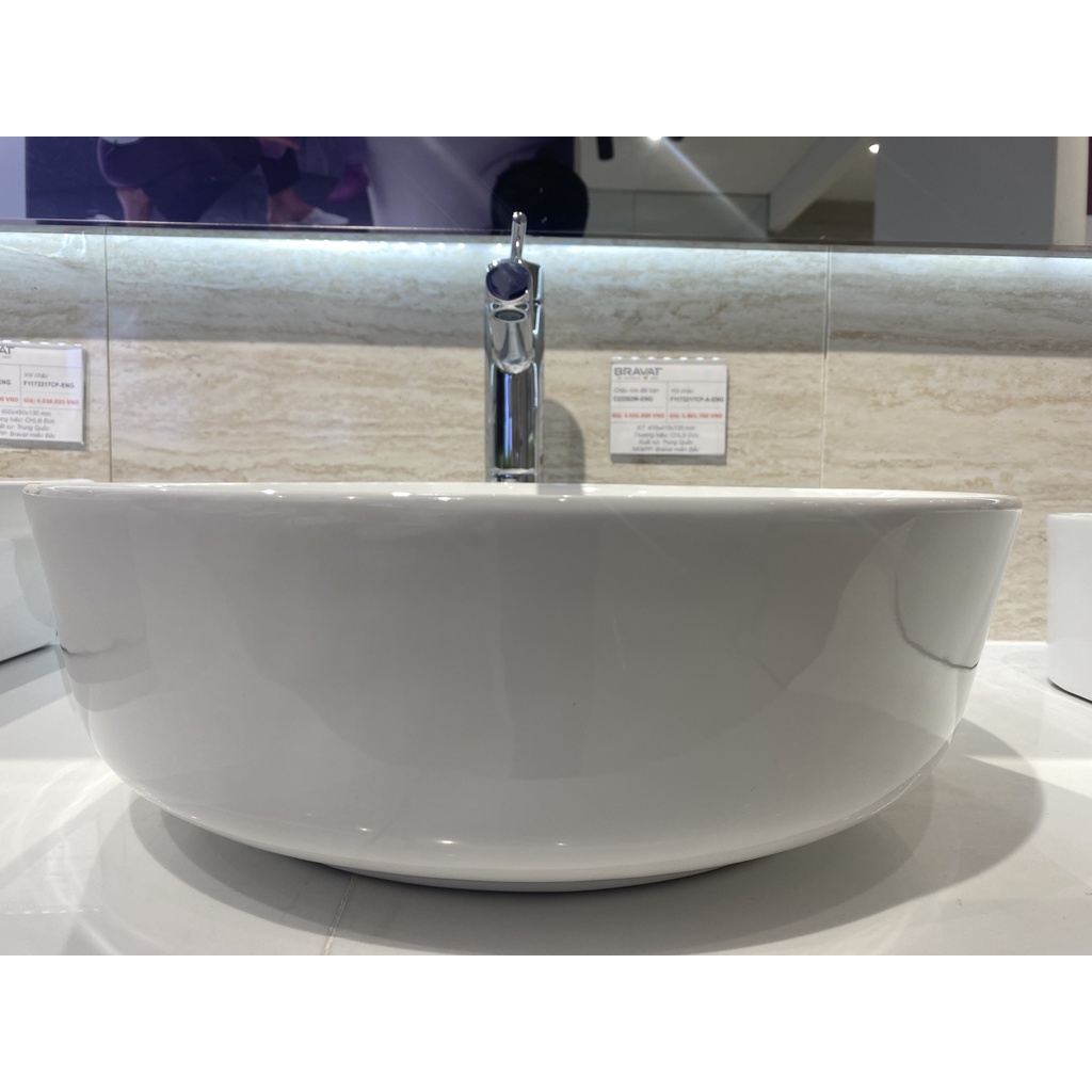 Chậu lavabo dương bàn Bravat C22262W-ENG