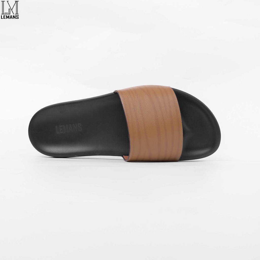 Dép Da Bò Quai Ngang Đen Xanh Navy Nâu Cao Cấp chống nước chính hãng LeMans