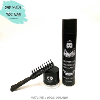Combo sáp cg + gôm the pro lock tặng lược tạo phồng