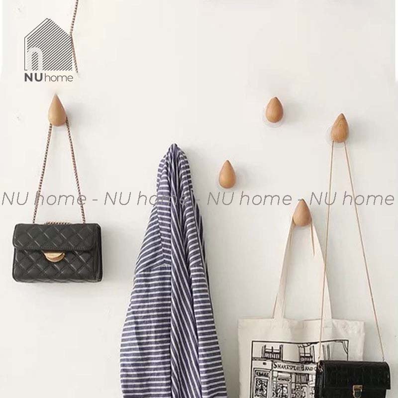 nuhome.vn | Móc gỗ giọt nước – Shibu, móc gỗ treo quần áo mũ nón gắn tường, thiết kế đẹp mắt, ấn tượng và sang trọng