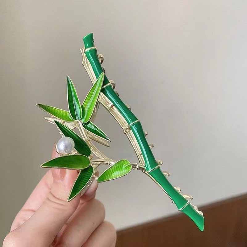 Kẹp Tóc Đính Ngọc Trai Giả Bằng Tre Cao Cấp Thời Trang