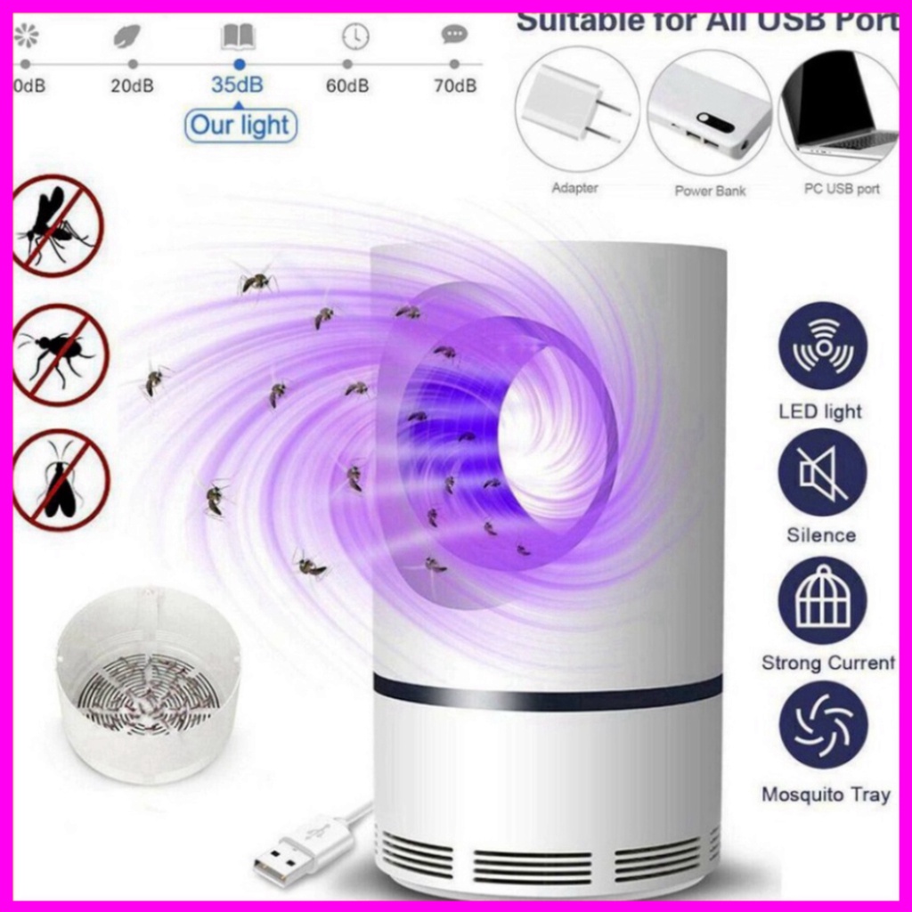 Máy Bắt Muỗi Thông Minh - Đèn Led Xanh Hút Côn Trùng , Muỗi , Bọ