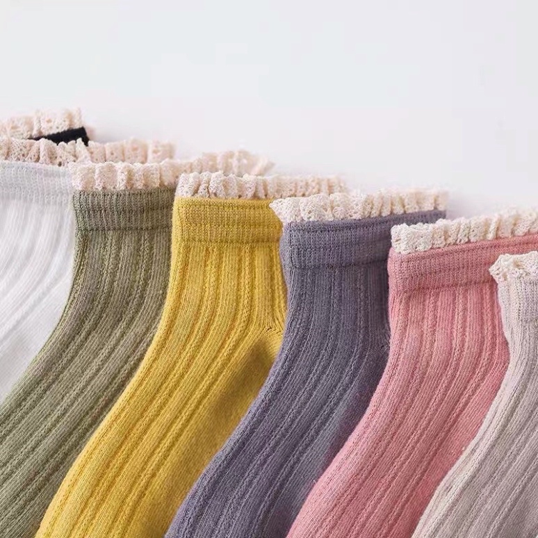 Tất Vớ Nữ Cổ Bèo Nhún Chất Liệu Cotton Gân Tăm T26 chất đẹp, thoáng hút mồ hôi